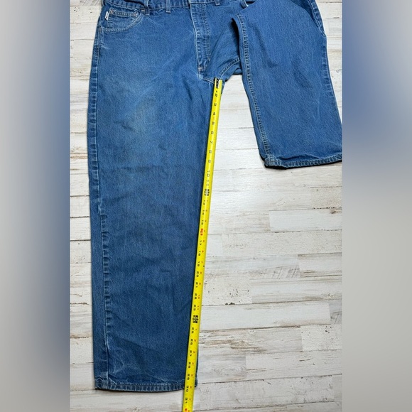Carhartt FR Denim Blue Work Jeans Relaxed Fit Men 44x30 Workwear FRB100DNM USA - Picture 5 of 9